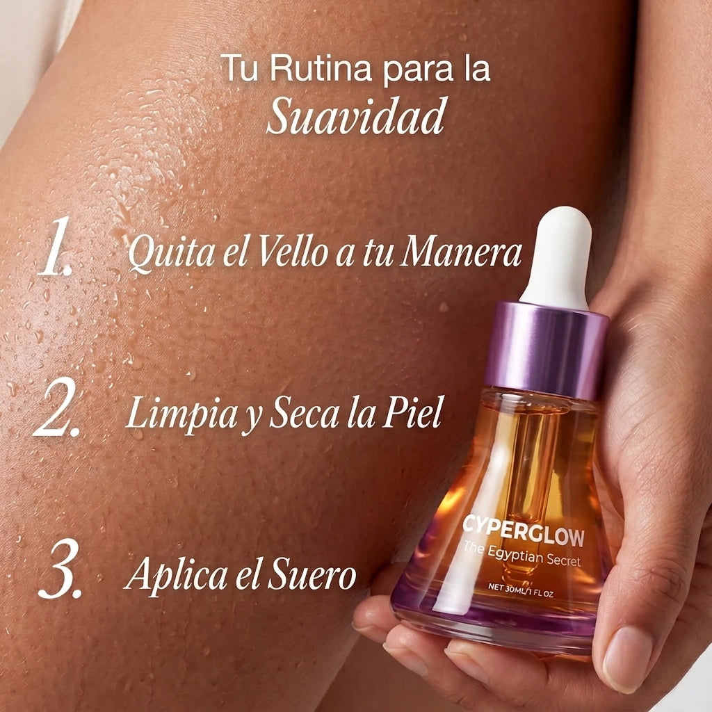CyperGlow® Elimina el crecimiento del vello no deseado.
