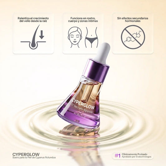 CyperGlow® Elimina el crecimiento del vello no deseado.